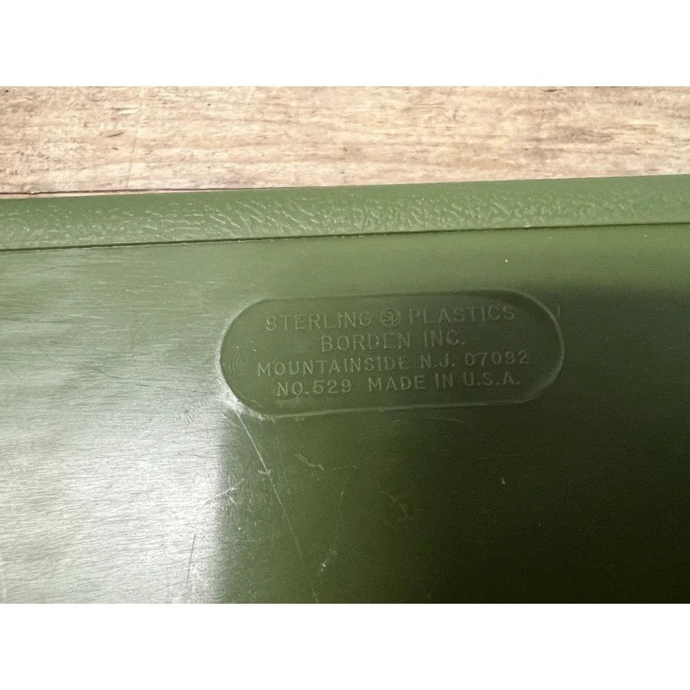 Vintage 70's Retro Green Sterling Plastic MCM Recipe Card File Index Catalog Box